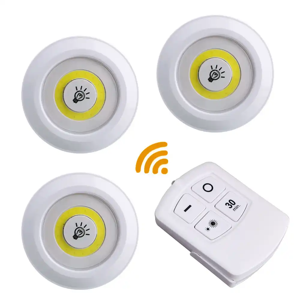 3 Sets Battery Under Cabinet Light Dimmable Cob Led Closets Lights