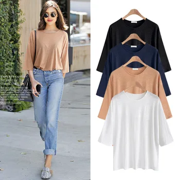 Summer new cotton and linen women T-shirt half sleeve fashion Korean casual style solid designer plus size female tee shirts
Summer new cotton and linen women T-shirt half sleeve fashion Korean casual style solid designer plus size female tee shirts