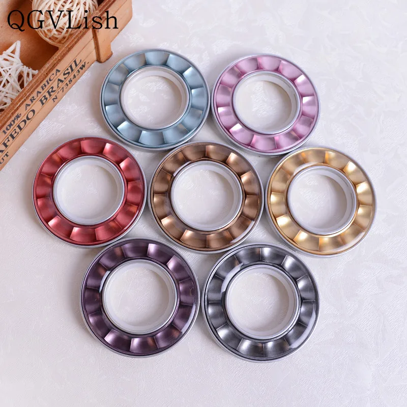 

QGVLish 50Pcs/lot Crystal Curtain Roman Rings Silencer Mute Punch Circle Curtain Accessory DIY Curtain Rods Eyelets Buckle