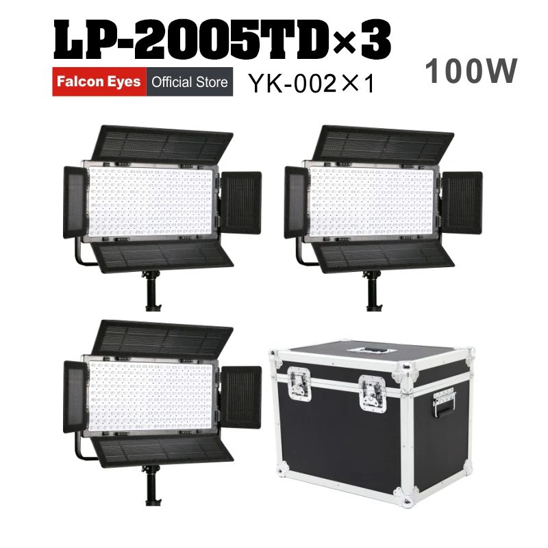Falcon Eyes 3pcs/lot 100W Dimmable LCD Studio Light Panel LED Video Light DMX512 LED photo lighting LP-2005TD
Falcon Eyes 3pcs/lot 100W Dimmable LCD Studio Light Panel LED Video Light DMX512 LED photo lighting LP-2005TD