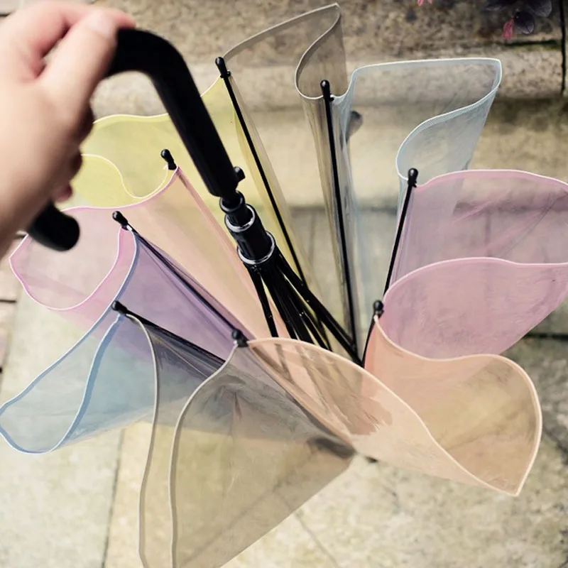 Rainbow Color Clear Transparent Umbrella Long Handle Rain Sun Umbrellas for Men Women
Rainbow Color Clear Transparent Umbrella Long Handle Rain Sun Umbrellas for Men Women