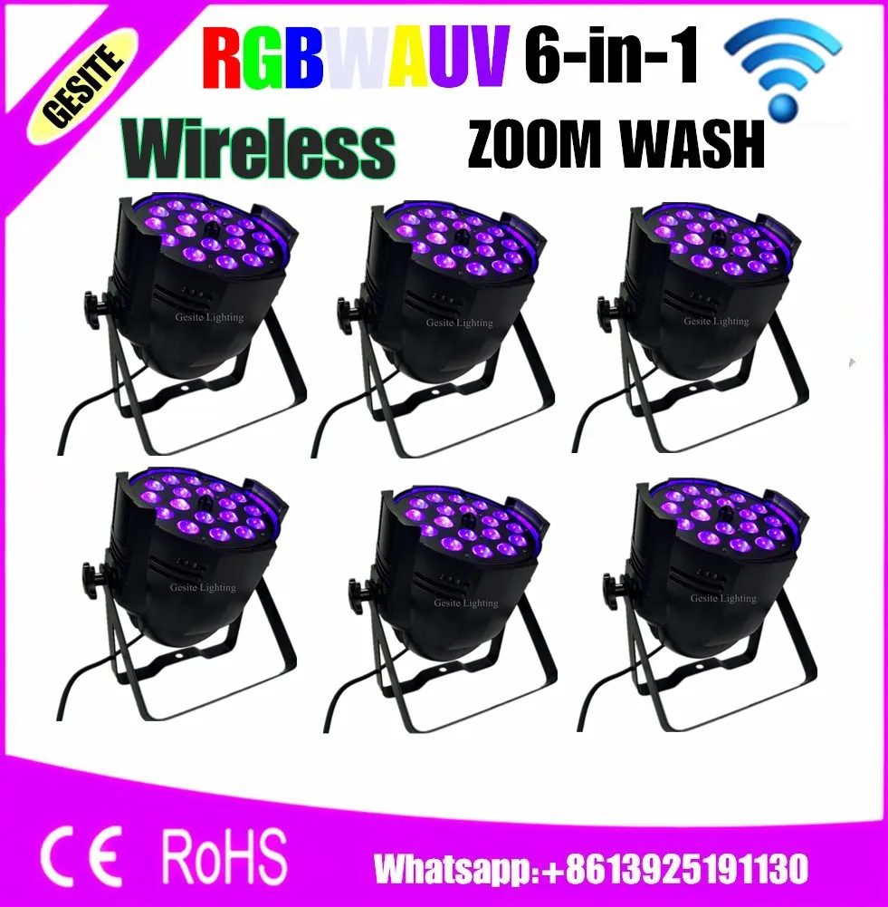 6 шт./лот беспроводной светодиодный прожектор Par Can 18X18w RGBWA UV 6-в-1, сценический прожектор DMX, диммер, стробоскоп
6 шт./лот беспроводной светодиодный прожектор Par Can 18X18w RGBWA UV 6-в-1, сценический прожектор DMX, диммер, стробоскоп