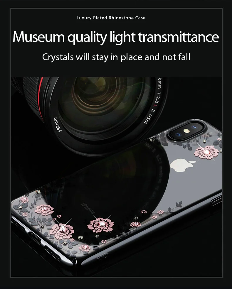KINGXBAR Cover for iPhone Xs Flower Luxury Case for iPhone Xs Max Case Transparent for iPhone Xs Cover Fashionable for iPhoneXS (11)