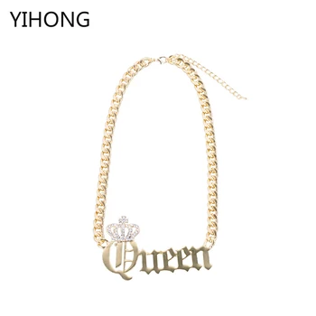 Fashion Simple Queen Pendant Chain Necklaces Jewelry for Women Choker Chain Gold Color Alloy Statement Accessories 
Fashion Simple Queen Pendant Chain Necklaces Jewelry for Women Choker Chain Gold Color Alloy Statement Accessories