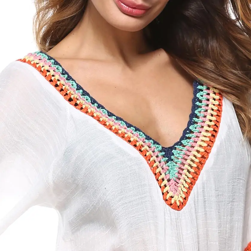 Beach Swimsuit Tassel Loose Blouses Cover-Up Women Summer Hollow Stitching Swimwear bikini 2018 maillot de bain femme # BB
Beach Swimsuit Tassel Loose Blouses Cover-Up Women Summer Hollow Stitching Swimwear bikini 2018 maillot de bain femme # BB