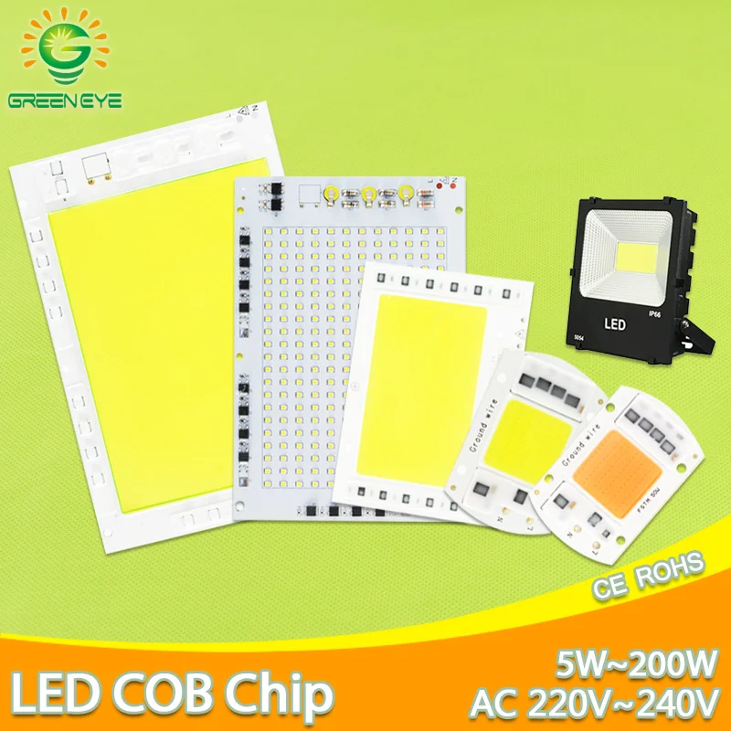 GreenEye AC 220V 5W~100W Integrated COB LED Lamp Chip 50W 30W 20W 10W Smart IC Driver High Lumens For DIY Floodlight Spotlight
GreenEye AC 220V 5W~100W Integrated COB LED Lamp Chip 50W 30W 20W 10W Smart IC Driver High Lumens For DIY Floodlight Spotlight