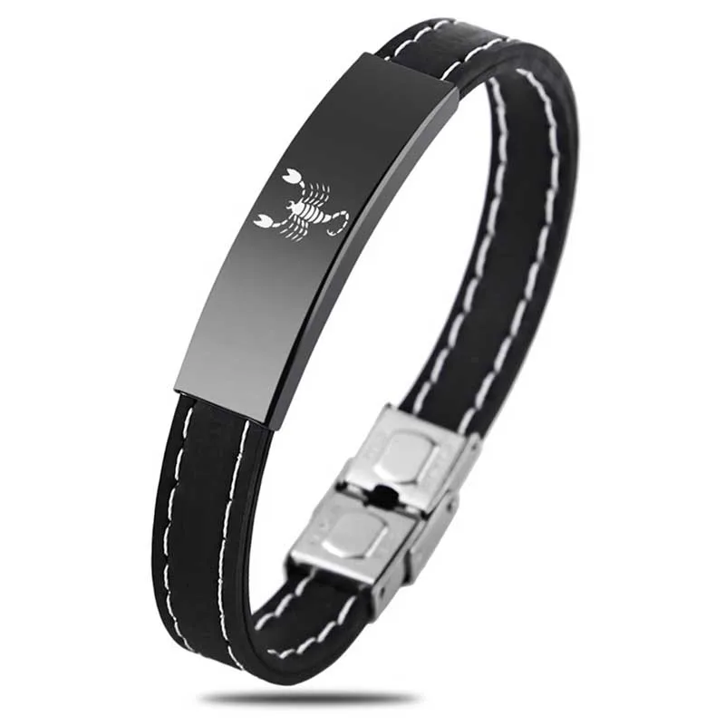 2018 New 12 Zodiac Signs Silicone Bracelet for Men Women Stainless Steel Clasps Virgo Libra Scorpio Mens Bracelets Wristband
2018 New 12 Zodiac Signs Silicone Bracelet for Men Women Stainless Steel Clasps Virgo Libra Scorpio Mens Bracelets Wristband
