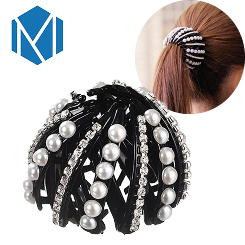 MISM Trendy Bird Nest Expanding Women's Hair Bun Holders With Pearl Rhinestones Girls Hair Claws Clamps Accessories Tail Grips
MISM Trendy Bird Nest Expanding Women's Hair Bun Holders With Pearl Rhinestones Girls Hair Claws Clamps Accessories Tail Grips