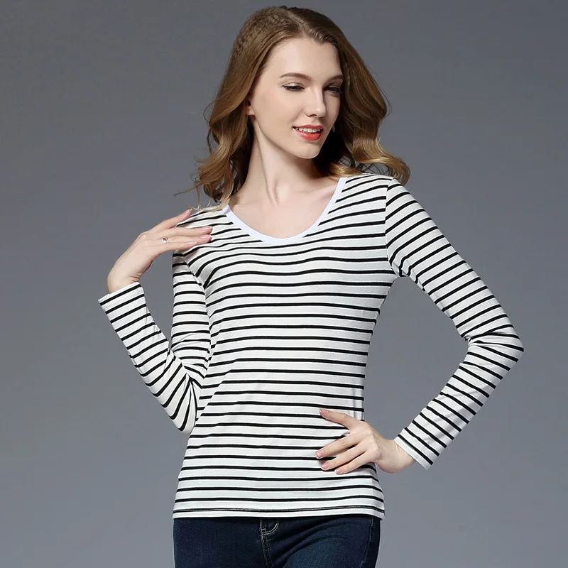 Women Striped Cotton Tops Tee Shirt High Quality Women Long Sleeve TShirts Female Casual Slim T-shirts
Women Striped Cotton Tops Tee Shirt High Quality Women Long Sleeve TShirts Female Casual Slim T-shirts