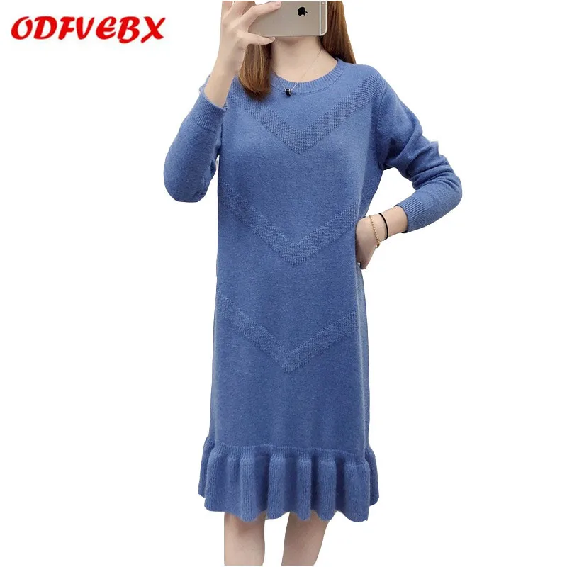 Boutique women's sweater dresses autumn and winter new 2019 fashion plus size long ruffled loose Long sleeve knit dress female
Boutique women's sweater dresses autumn and winter new 2019 fashion plus size long ruffled loose Long sleeve knit dress female