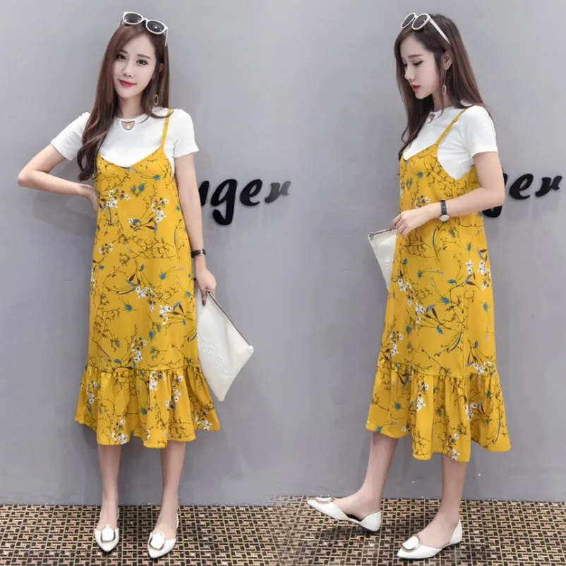 Maternity Dress Cotton Loose Suit Floral Dress Two-Piece Pregnancy Dress Large Size T-Shirt Suspender Skirt Mermaid skirt M-4XL
Maternity Dress Cotton Loose Suit Floral Dress Two-Piece Pregnancy Dress Large Size T-Shirt Suspender Skirt Mermaid skirt M-4XL