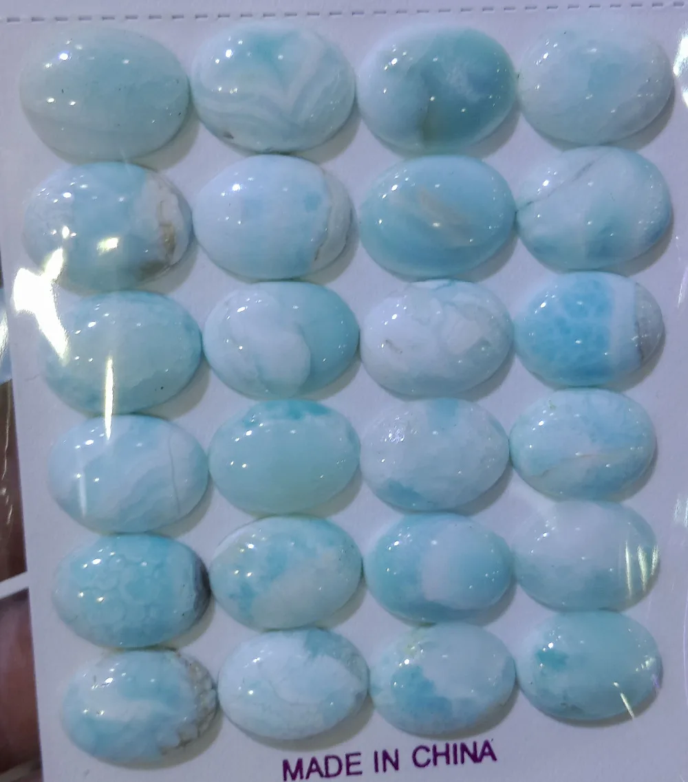 Natural Larimar 15x20mm Oval Gem Cabochon Copper Pectolite Gem stone Cabochon CAB Gem Ring Face 5pcs/lot
Natural Larimar 15x20mm Oval Gem Cabochon Copper Pectolite Gem stone Cabochon CAB Gem Ring Face 5pcs/lot