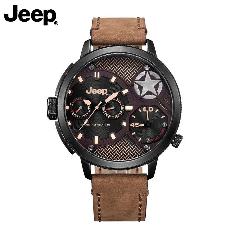 Jeep Watches For Men Quartz Brown Leather Multifunctional Large Dial Waterproof Mens Luminous Tungsten Steel Watches JPW65202
Jeep Watches For Men Quartz Brown Leather Multifunctional Large Dial Waterproof Mens Luminous Tungsten Steel Watches JPW65202