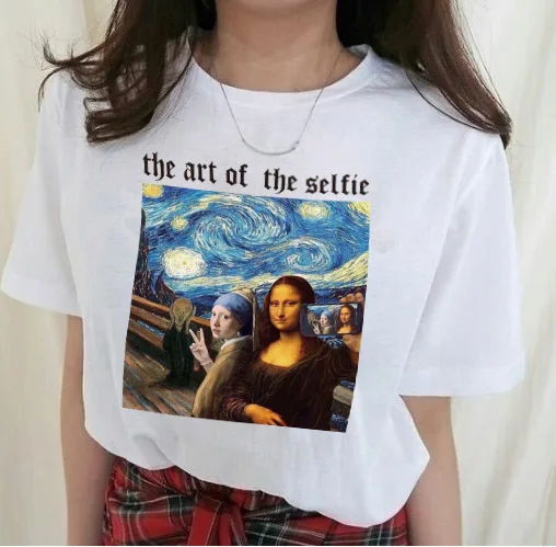 sufiz HJN Vintage 90s Stoner Lisa Pop Culture Monalisa the art of the selfie funny T shirt women tees Van Gogh starry night T 
sufiz HJN Vintage 90s Stoner Lisa Pop Culture Monalisa the art of the selfie funny T shirt women tees Van Gogh starry night T