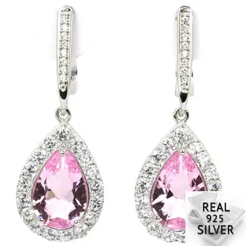 5.5g Real 925 Solid Sterling Silver Fancy Drop Shape Pink Kunzite CZ Woman's Wedding Earrings 35x18mm
5.5g Real 925 Solid Sterling Silver Fancy Drop Shape Pink Kunzite CZ Woman's Wedding Earrings 35x18mm
