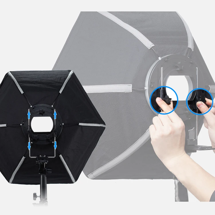 20" Hexagonal Photo Studio Softbox Reflector with White Diffuser Cove