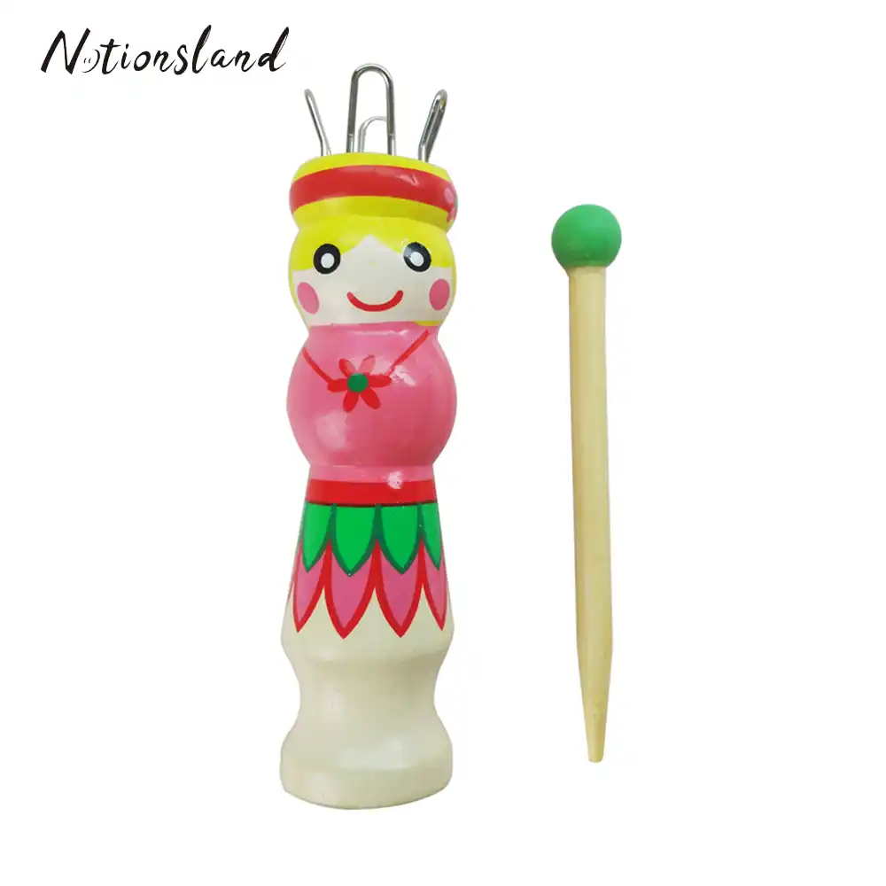 wooden knitting doll
