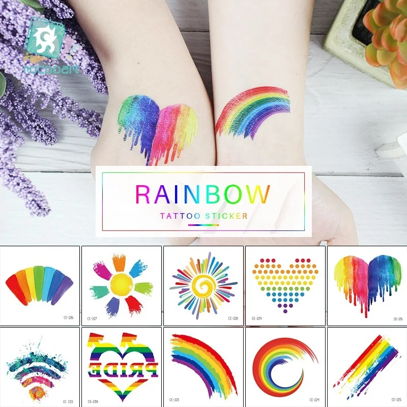 12pcs/lot Rainbow Tattoo Stickers Colorful Temporary Tattoos Wifi Design Fake Tatoo Palm Lips Flash Taty Body Art Tatouage
12pcs/lot Rainbow Tattoo Stickers Colorful Temporary Tattoos Wifi Design Fake Tatoo Palm Lips Flash Taty Body Art Tatouage
