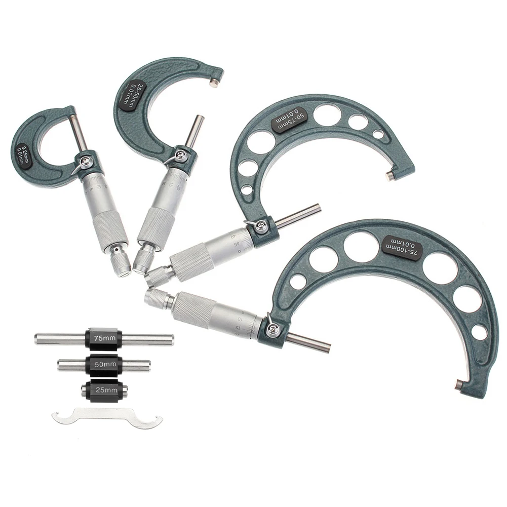 0-4" 0-100mm/0.01mm Premium Outside Micrometer Set Machinist Tool Precision Carbide Tips TN99
0-4" 0-100mm/0.01mm Premium Outside Micrometer Set Machinist Tool Precision Carbide Tips TN99