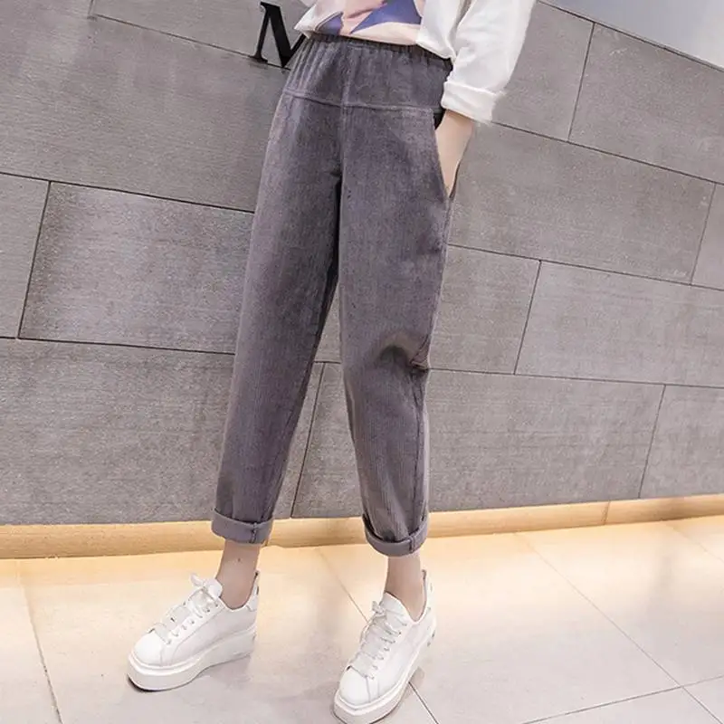 Mferlier Corduroy Pants Large Size 3XL Women Elastic Waist Loose Mori Girl Solid Black Gray Apricot Vintage Winter Harem Pants
Mferlier Corduroy Pants Large Size 3XL Women Elastic Waist Loose Mori Girl Solid Black Gray Apricot Vintage Winter Harem Pants