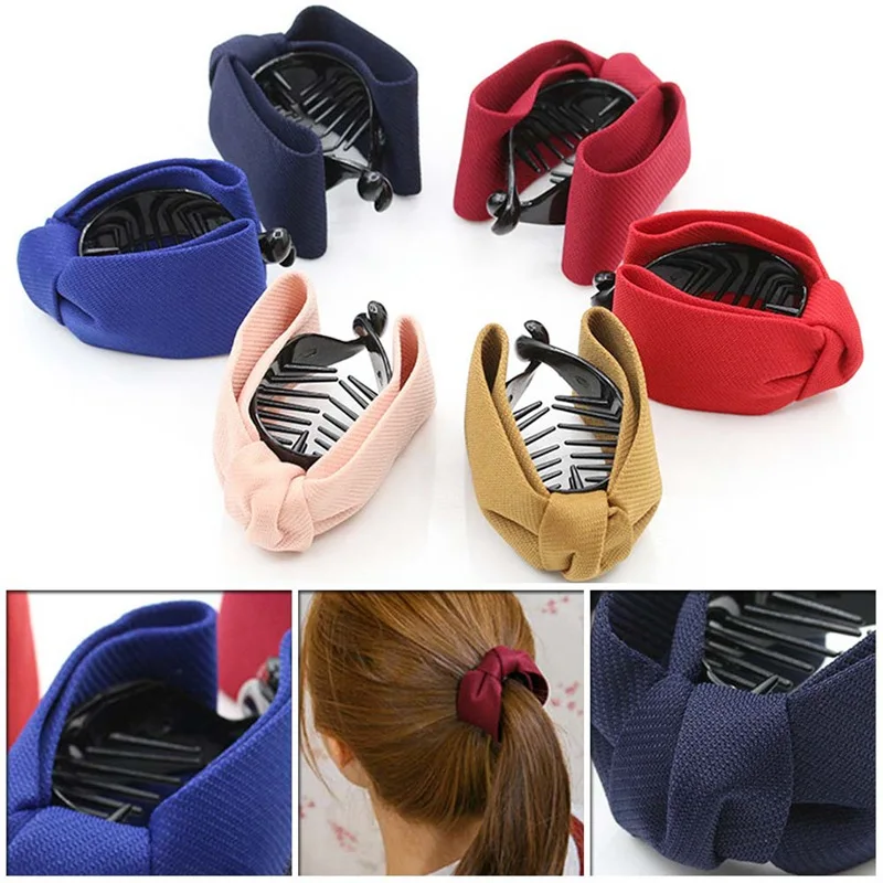 Korean Sweet Fabric Bow Hair Claw Elegant Women Solid Cloth Ties Banana Hair Crab Clips Ponytail Hold Girl Hair Accessories
Korean Sweet Fabric Bow Hair Claw Elegant Women Solid Cloth Ties Banana Hair Crab Clips Ponytail Hold Girl Hair Accessories