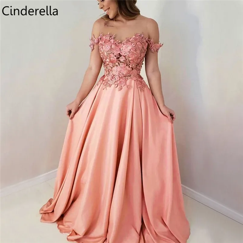 Cinderella Scoop A-Line Floor Length Flower Lace Applique Crystal Satin Evening Dresses vestidos de fiesta de noche
Cinderella Scoop A-Line Floor Length Flower Lace Applique Crystal Satin Evening Dresses vestidos de fiesta de noche