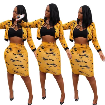 Summer Women's Casual Streetwear Splash Ink Sets Short O-Neck Zipper Threshold Knee Skirt Elastic Band Women Sweat Suit Set
Summer Women's Casual Streetwear Splash Ink Sets Short O-Neck Zipper Threshold Knee Skirt Elastic Band Women Sweat Suit Set