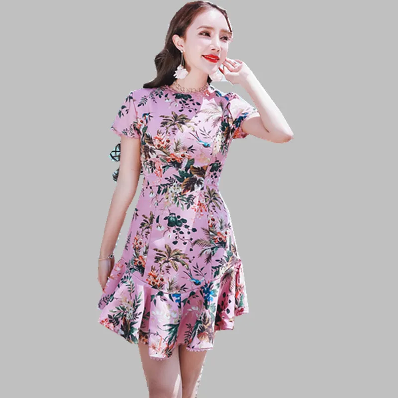 2019 New arrive High Quality Runway printing Hollow out Dress women Short sleeve Summer Dress
2019 New arrive High Quality Runway printing Hollow out Dress women Short sleeve Summer Dress