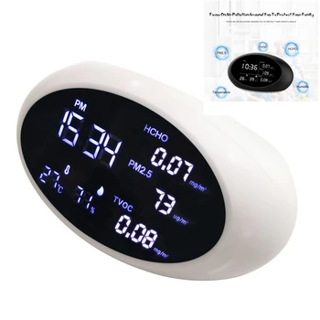 Alarm Clock Digital Snooze Table Clock With Temperature Humidity Barometer Thermometer Hygrometer Formaldehyde Detector White
Alarm Clock Digital Snooze Table Clock With Temperature Humidity Barometer Thermometer Hygrometer Formaldehyde Detector White