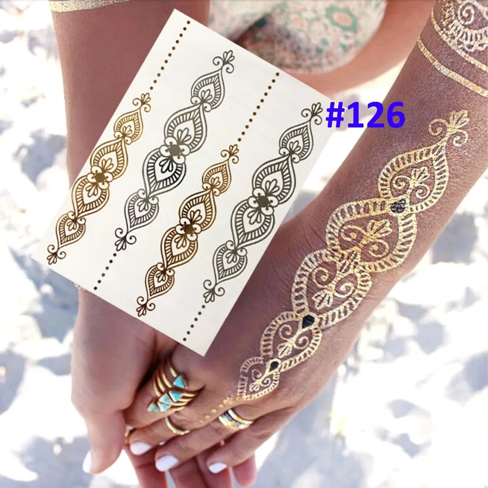 Gold Choker Temporary Tattoo Body Art Sleeve Arm Flash Tattoo Stickers, 21*15cm Waterproof Tatto Henna Fake Tatoo Beauty Selfie
Gold Choker Temporary Tattoo Body Art Sleeve Arm Flash Tattoo Stickers, 21*15cm Waterproof Tatto Henna Fake Tatoo Beauty Selfie