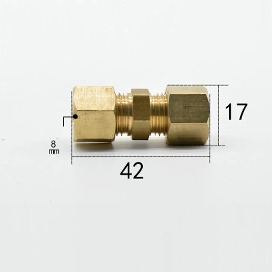 Fit Tube OD 8mm Brass Compression Fitting Union Straight Connector Water Gas Fuel
Fit Tube OD 8mm Brass Compression Fitting Union Straight Connector Water Gas Fuel