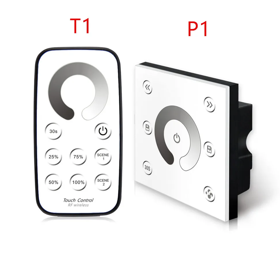 DC12V - 24V P1 Brightness dimmer Smart Touch Panel T1 RF Wireless Remote Controller For single color led strips lamp lighting
DC12V - 24V P1 Brightness dimmer Smart Touch Panel T1 RF Wireless Remote Controller For single color led strips lamp lighting