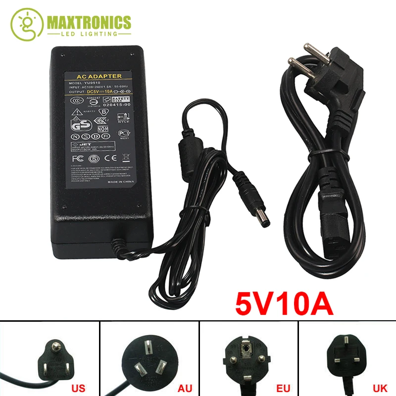 Светодиодный адаптер питания для WS2812B WS2811 LPD8806 WS2801 светодиодный светильник 5 в