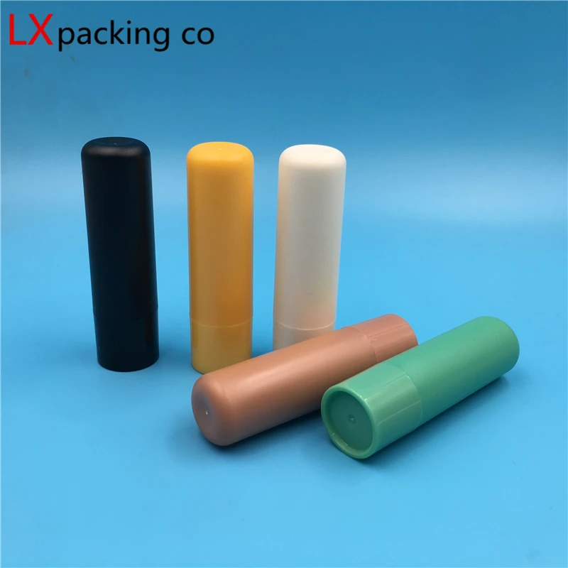 

Free Shipping 4g Plastic Lipstick tube Empty packing bottle Lip Balm Cosmetic Containers Direct Filling Lipstick tube 50 pcs