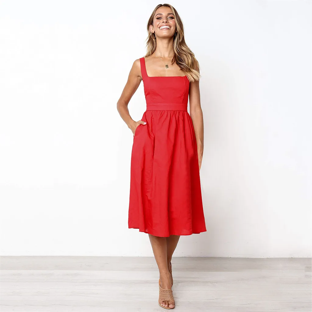 Women's Camis Midi Dress Bandage Vintage Solid Color With Pocket Dresses Office Ladies Elegant Summer Dress Vestidos Robe Femme
Women's Camis Midi Dress Bandage Vintage Solid Color With Pocket Dresses Office Ladies Elegant Summer Dress Vestidos Robe Femme