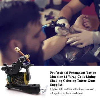 Professional Permanent Tattoo Machine 12 Wrap Coils Lining Shading Coloring Tattoo Guns Supplies
Professional Permanent Tattoo Machine 12 Wrap Coils Lining Shading Coloring Tattoo Guns Supplies