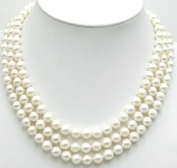 AAA high quality 7-8mm Perfect round White Pearl 3 strands Necklace with Silver clasp-5348 Wholesale and retail Free shipping
AAA high quality 7-8mm Perfect round White Pearl 3 strands Necklace with Silver clasp-5348 Wholesale and retail Free shipping