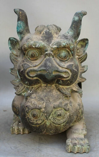 JP S0522 18" Chinese Bronze animal 4 eye fly Unicorn Beast Pi Xiu Kylin sculpture Statue
JP S0522 18" Chinese Bronze animal 4 eye fly Unicorn Beast Pi Xiu Kylin sculpture Statue