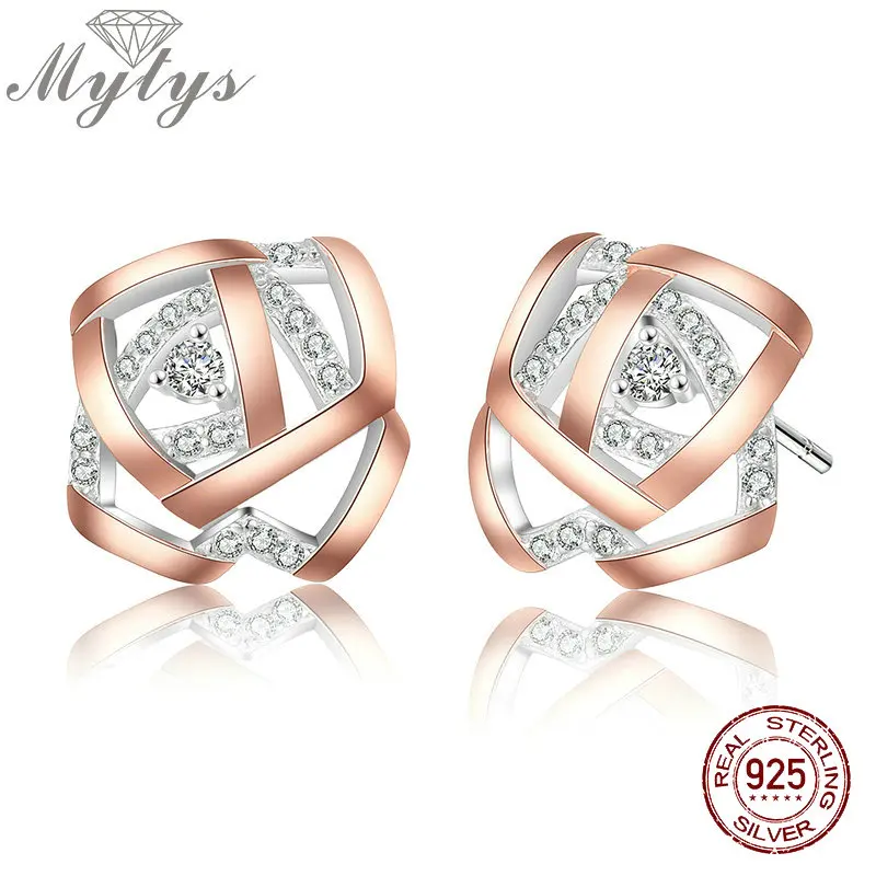 Mytys 925 Sterling Silver and Rose Gold GP Stud Earrings 100% Genuine S925 Jewelry Small Brincos Geometric Flower Design CE549
Mytys 925 Sterling Silver and Rose Gold GP Stud Earrings 100% Genuine S925 Jewelry Small Brincos Geometric Flower Design CE549
