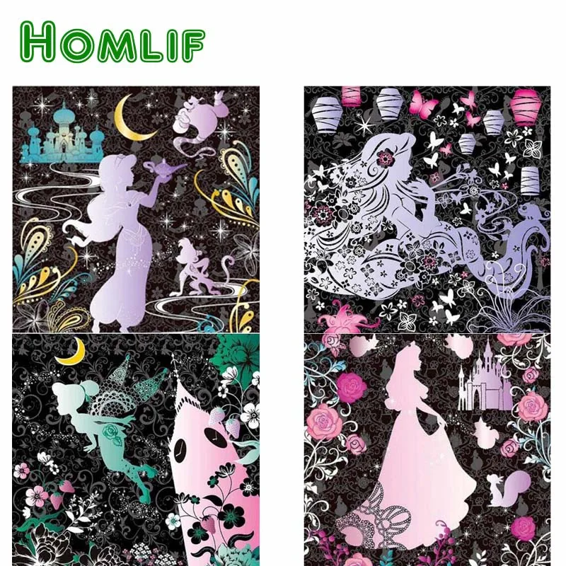 HOMLIF Round Drill 5D DIY Diamond Painting "cartoon princess" Embroidery Cross Stitch Mosaic Rhinestone Decor 3D paint | Дом и сад