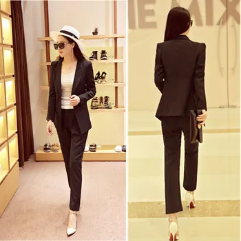 2 piece set women Suit female spring and autumn fashion Slim solid color office ladies OL professional uniform suit
2 piece set women Suit female spring and autumn fashion Slim solid color office ladies OL professional uniform suit