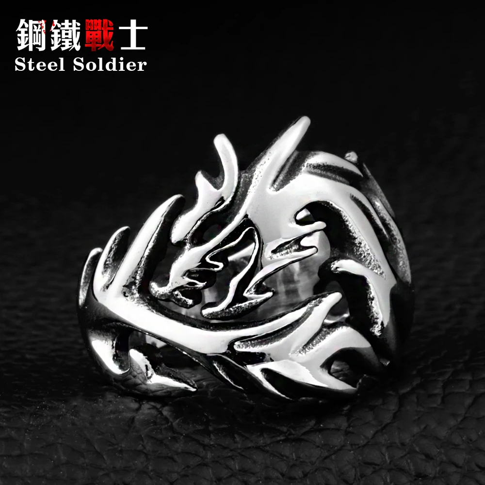 

Steel soldier Wholesale Fashion Jewelry Dragon Rings Men High Quality Stainless Steel USA UK Russian Brazil