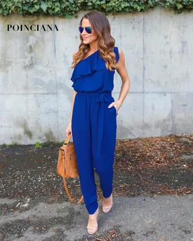 Ruffle Summer Overalls For Women 2017 Off Shoulder Women Jumpsuit Long Pants Sexy Elegant Fashion Chiffon With Belt
Ruffle Summer Overalls For Women 2017 Off Shoulder Women Jumpsuit Long Pants Sexy Elegant Fashion Chiffon With Belt