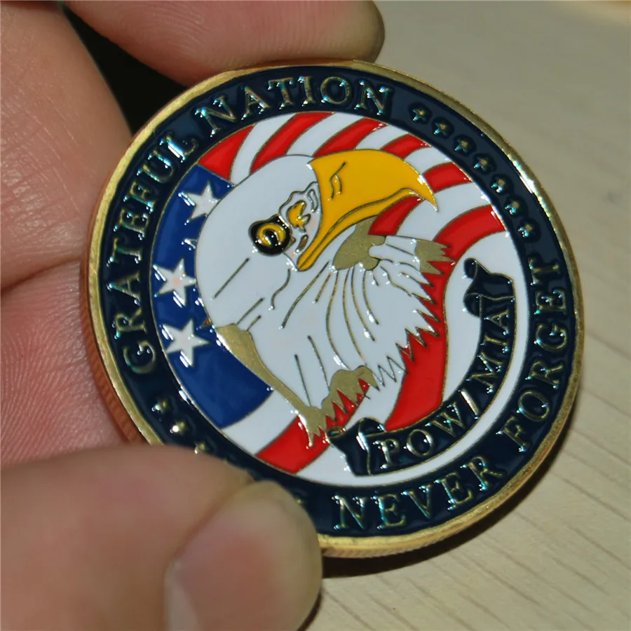 Challenge Coins POW MIA Grateful Nation Never Forget Eagle Coin, COMMEMORATIVE COIN, Gold Plated Coins, Free shipping 10pcs/lot
Challenge Coins POW MIA Grateful Nation Never Forget Eagle Coin, COMMEMORATIVE COIN, Gold Plated Coins, Free shipping 10pcs/lot