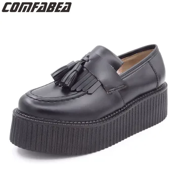 2020 Spring Womens Platform Shoes Ladies PU leather Tassel Creepers Shoes Women Casual Flats Harajuku Punk Shoes Spring
2020 Spring Womens Platform Shoes Ladies PU leather Tassel Creepers Shoes Women Casual Flats Harajuku Punk Shoes Spring