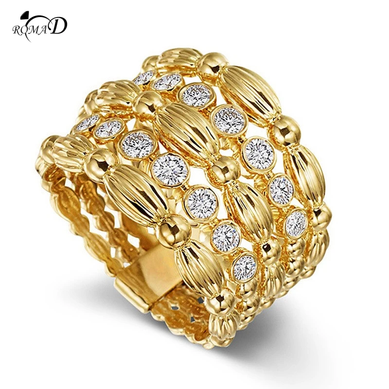 Punk Rock Women Green Zircon Ring Stainless Steel Gold Yellow Chain Rings For Women Index finger wide ring Size 6-10 A40
Punk Rock Women Green Zircon Ring Stainless Steel Gold Yellow Chain Rings For Women Index finger wide ring Size 6-10 A40