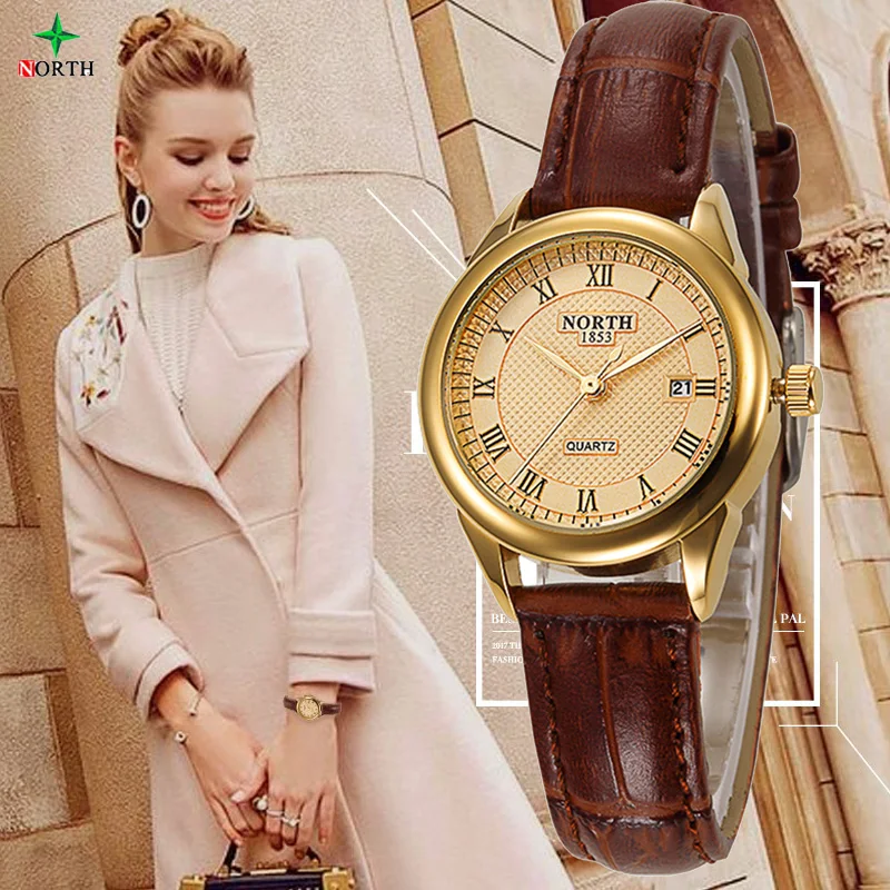 NEW Women Fashion Casual Watch 30M Waterproof Luxury Brand Quartz Female Watches Ladies NORTH Gold Dress Wristwatch Nontre femme
NEW Women Fashion Casual Watch 30M Waterproof Luxury Brand Quartz Female Watches Ladies NORTH Gold Dress Wristwatch Nontre femme