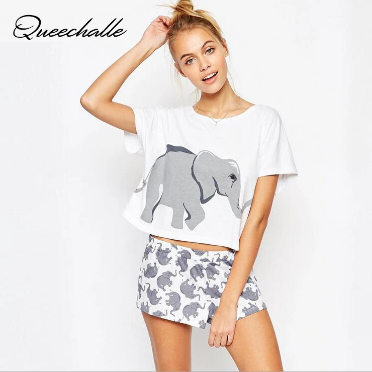 Queechalle European style women t shirt Summer White Female Crop Tops Elephant print casual t-shirt for women Female Cotton tee
Queechalle European style women t shirt Summer White Female Crop Tops Elephant print casual t-shirt for women Female Cotton tee