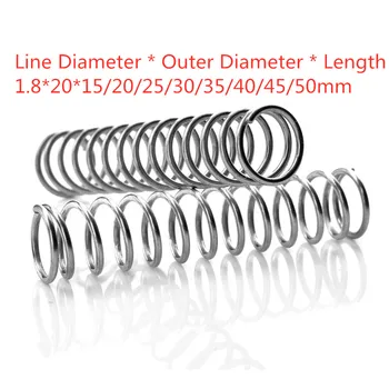 10 spring pressure compression 1.8 * outer diameter 20 * length 15-50 X