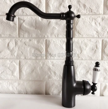 Deck Mounted Black Oil Rubbed Bronze Single Handle Kitchen Sink Faucet Swivel Spout Wash Basin Faucets Cold & Hot Taps Wnf372
Deck Mounted Black Oil Rubbed Bronze Single Handle Kitchen Sink Faucet Swivel Spout Wash Basin Faucets Cold & Hot Taps Wnf372